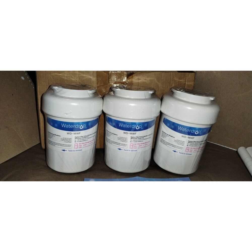 Waterdrop WD-MWF Refrigerator Water Filter 3-Pack, Fits GE MWF/GWF Kenmore 9991